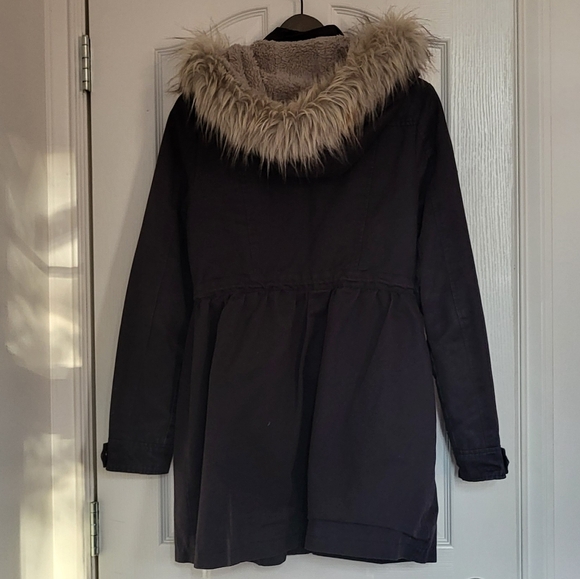 Evernew Navy Faux Fur Hooded Fall Jacket - Picture 3 of 5